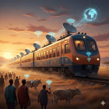 train en Afrique connectait à Internet par satellite