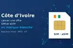 Carte SIM aux couleurs de la Côte d’Ivoire illustrant le lancement d’une offre SIM et eSIM en marque blanche
